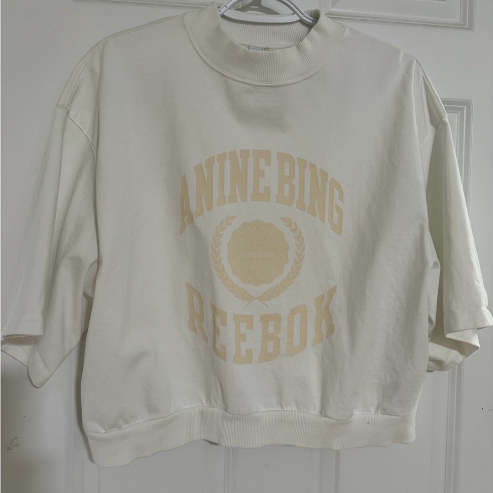 Anine Bing Cream Short Sleeve Tee